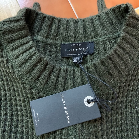 Sweater Lucky Brand size L NWT green olive - Picture 5 of 12